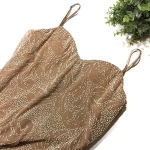 Moda International Nude & Cream Bead Dress Size 6